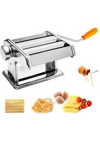 WYCTIN Hofuton Machine à Pâtes Manuelles en Acier Inoxydable pour Faire Tagliatelle Spaghettis Lasagnes Ravioles (Argent)