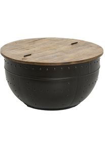 Made In Meubles - Table basse en bois de manguier et métal Bertine - Noir