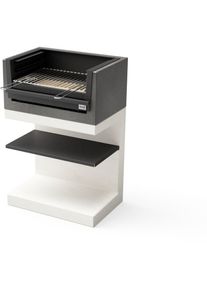 Tuozi - Barbecue de Construction à Bois et Charbon Modèle kitaway mini grill (Gris/Blanc - 63 x 41,5 x 96 cm)