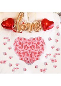 Lot de 4000 pétales de rose en soie pour décoration de mariage ou de Saint-Valentin Rose Blanc