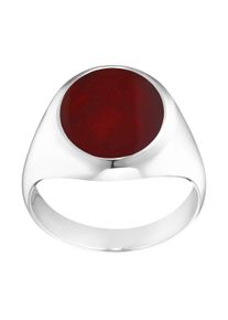 IDENTIM Anello da uomo Anello Signet Anello di agata solido ovale in argento 925 placcato in rodio