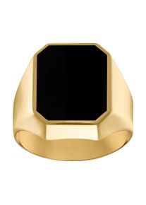 IDENTIM Anello da uomo Signet Ring Onyx 8 Kant 585 Oro