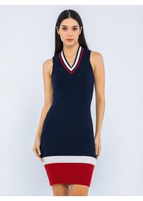 Dandalo Dames Gebreide jurk navy / rood / wit L