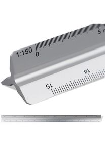 Règle d'architecte triangle à échelle de 30cm Échelle: 1:20-1:25-1:50-1:75-1:10 Matière: Aluminium Scalimètre (Thirty) - Csparkv
