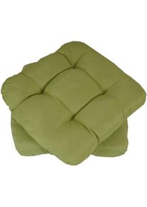 HHG - 2x coussin Dublin, coussins de chaise, 43x41x3cm vert clair - green