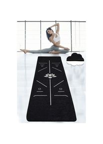 Wellhome - Tapis de yoga noir 60x200cm - 100% polyester - Rose