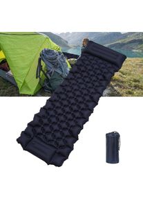 Tolletour - Matelas pneumatique matelas de camping ultraléger avec pompe à pied tapis de camping plage camping randonnée bleu foncé