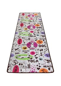 Tapis de yoga multicolore antibactérien épaisseur 10 mm - 60x200 cm 100% polyester - Multicolore - Wellhome
