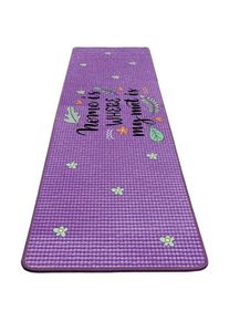 Wellhome - Tapis de yoga antibactérien violet 60x200cm - 100% polyester - Multicolore