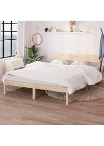 Structure de lit moderne et minimale 140x200 cm en bois Diverses couleurs disponibles Couleur : Brun clair