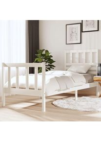 Lit avec pied de pied et tête de lit avec design décoratif 75x190 cm diverses couleurs couleur : Blanc