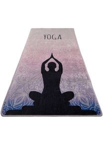 Tapis de yoga WELLHOME VIOLET 60x200cm - 100% polyester - Multicolore