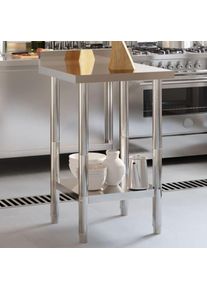 vidaXL - Table de travail de cuisine avec dosseret 55x55x93 cm inox