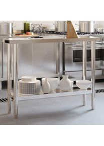 vidaXL - Table de travail de cuisine 110x30x85 cm acier inoxydable