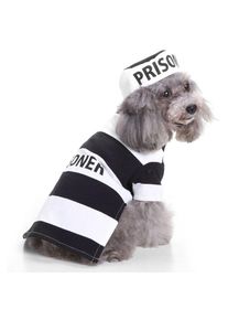 Ensoleille - Vêtements pour animaux de compagnie, vêtements de Transformation de prisonnier, vêtements pour chiens à rayures noires et blanches(XL)