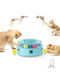 Aorsher - Cat Toys Jouet électronique interactif intelligent 3 en 1 pour chaton, papillon flottant, plume d'embuscade à mouvement aléatoire, balles