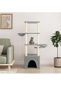 Arbre à chat avec griffoirs en sisal gris clair 147 cm - The Living Store - Gris