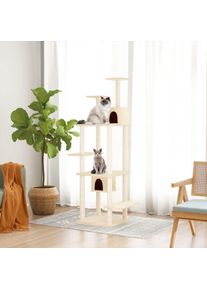 The Living Store - Arbre à chat avec griffoirs en sisal Crème 176 cm Crème
