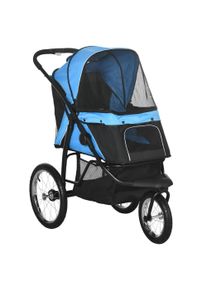 PawHut Pet Stroller Dog Pram Foldable Dog Pushchair Cat Travel Carriage w/ Adjustable Canopy, Wheels, for Medium Small Pets, Blue | Aosom Ireland