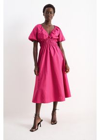C&Amp;A A-Linien Kleid mit V-Ausschnitt, Rosa, Taille: 42