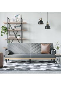 Design In - Canapé-lit convertible - Canapé pour Salon avec accoudoirs gris clair tissu vidaXL