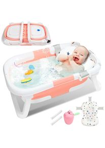 Baignoire pliable bébé pliante évolutive, bassin bébé baignoire, Oreiller coussin Baignoire pour Bébé Pliable & Portable Rose - Rose - VINGO