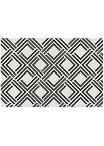 Storplanet - tapis tissu en vinyle Living Deco geom noir 60 x 90 cm