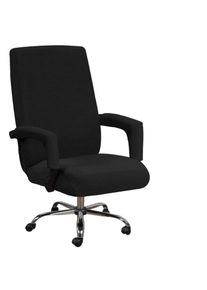 Housse élastique pour chaise d'ordinateur (Noir, L),Housse universelle pour chaise d'ordinateur, décoration, protection de la chaise de loisir - black