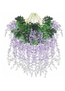 Ineasicer - 12 pcs/lot Fleurs Artificielles Décoration de la Maison Chaque Mèche 110 cm Artificiel Wisteria Fleur en Soie pour Mariage Décorations