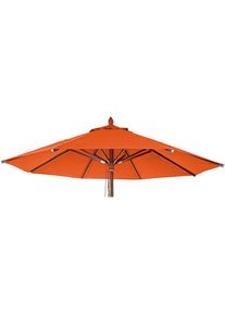Toile pour parasol de gastronomie en bois HHG-667, rond Ø4m polyester 3kg terre cuite - orange