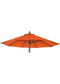 Jamais utilisé] Toile pour parasol de gastronomie en bois HHG 667, rond Ø4m polyester 3kg terre cuite - orange
