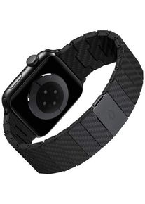 Curea Smartwatch Pitaka Modern AWB2304, Fibra de carbon, pentru Apple Watch 42mm / 44mm / 45mm /49mm (Negru)