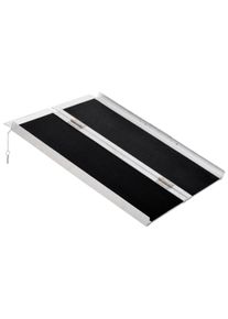 HOMCOM 3FT Aluminium Folding Wheelchair Ramp w/ Handle Black | Aosom Ireland