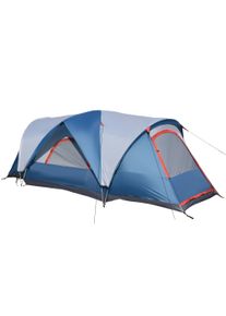 Outsunny 3-4 Man Camping Tent with 2 Rooms, Dome Tent w/2 Doors, Portable Carry Bag, UV Protection, for Fishing, Hiking - Blue | Aosom Ireland