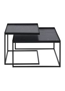 Table basse 2 pièces Noir carré S/L Ethnicraft OFFRE SPECIALE