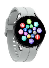 Smartwatch iSEN KS05, Ecran IPS HD 1.32inch, Bluetooth, Waterproof IP67, ECG, Ritm cardiac, Presiune sanguina, Glicemie, Oxigen (Argintiu/Gri)