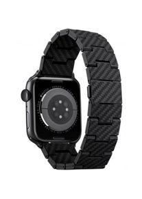Curea Smartwatch Pitaka Retro AWB1004, Fibra de carbon, pentru Apple Watch 42mm / 44mm (Negru)