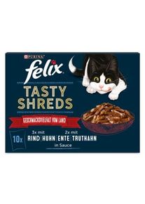 FELIX Tasty Shreds 10x80g Geschmacksvielfalt vom Land