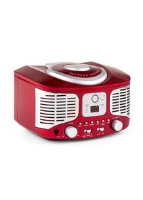 Auna RCD320, retró CD lejátszó, FM, AUX, piros