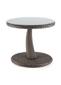 Blumfeldt Tabula, kétszínű, tópszínű, kisasztal, 50 cm, üveg, polirattan, alumínium