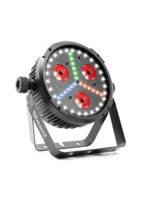 Beamz BX30, PAR LED reflektor 3x10W 4in1, 27x SMD W, 18x SMD RBG LEDs, čierna farba