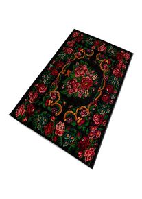 Wellhome - Tapis salon en polyester Flowers Rouge - 60x100cm - Rouge