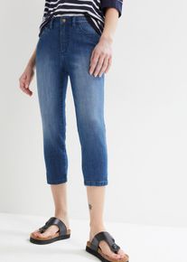 Lot de 2 jeans slim longueur 3/4 taille mi-haute - bleu - taille 42 avec coton - bonprix