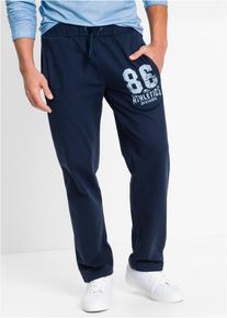 Pantalon de jogging avec d&eacute;tails sportifs 100% coton - bleu - taille 58/60 (3XL) - 100% coton - bonprix