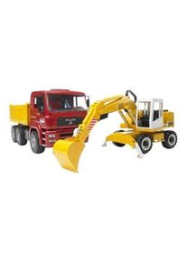 Bruder MAN TGA construction truck and Liebherr Excavator