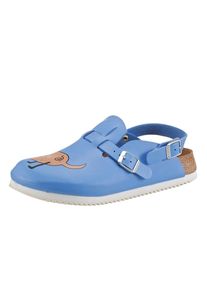 Birkenstock Dames Clogs 'Kay' lichtblauw / bruin / zwart 40
