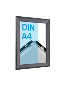 Cadre clic-clac rabattable, aluminium, A4 noir | 32 mm | En onglet