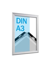 Cadre clic-clac, aluminium, A3 argent | 32 mm | En onglet
