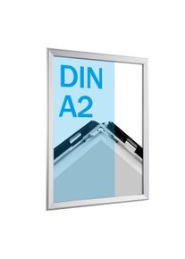 Cadre clic-clac rabattable, aluminium, A2 argent | 32 mm | En onglet