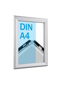 Cadre clic-clac rabattable, aluminium, A4 argent | 32 mm | En onglet